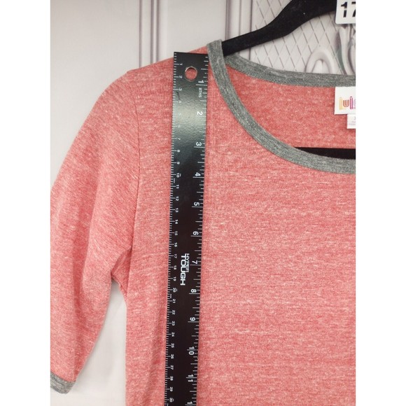 NWT LuLaRoe Dress Women's SZ XS Casual Stretch Sheath Julia Style Pink Gray Trim - Picture 14 of 16